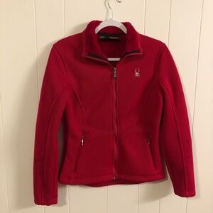 Spyder Red Knit Fitted Jacket Small
